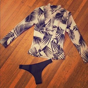 NWOT Mikoh rash guard and neoprene bikini bottom